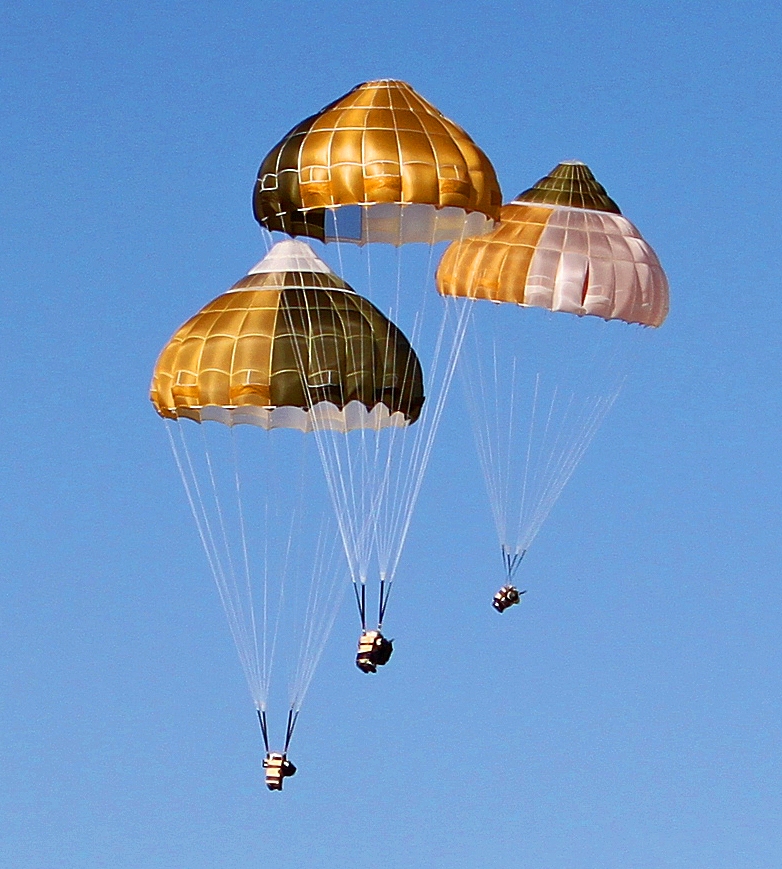 Ejection seat parachutes range
