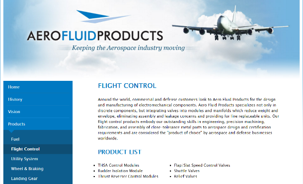 AeroFluid Products Website